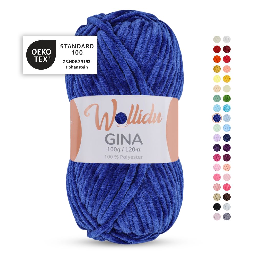 Chenille Garn 100g 120m – 100% Polyester – Wollidu Gina
