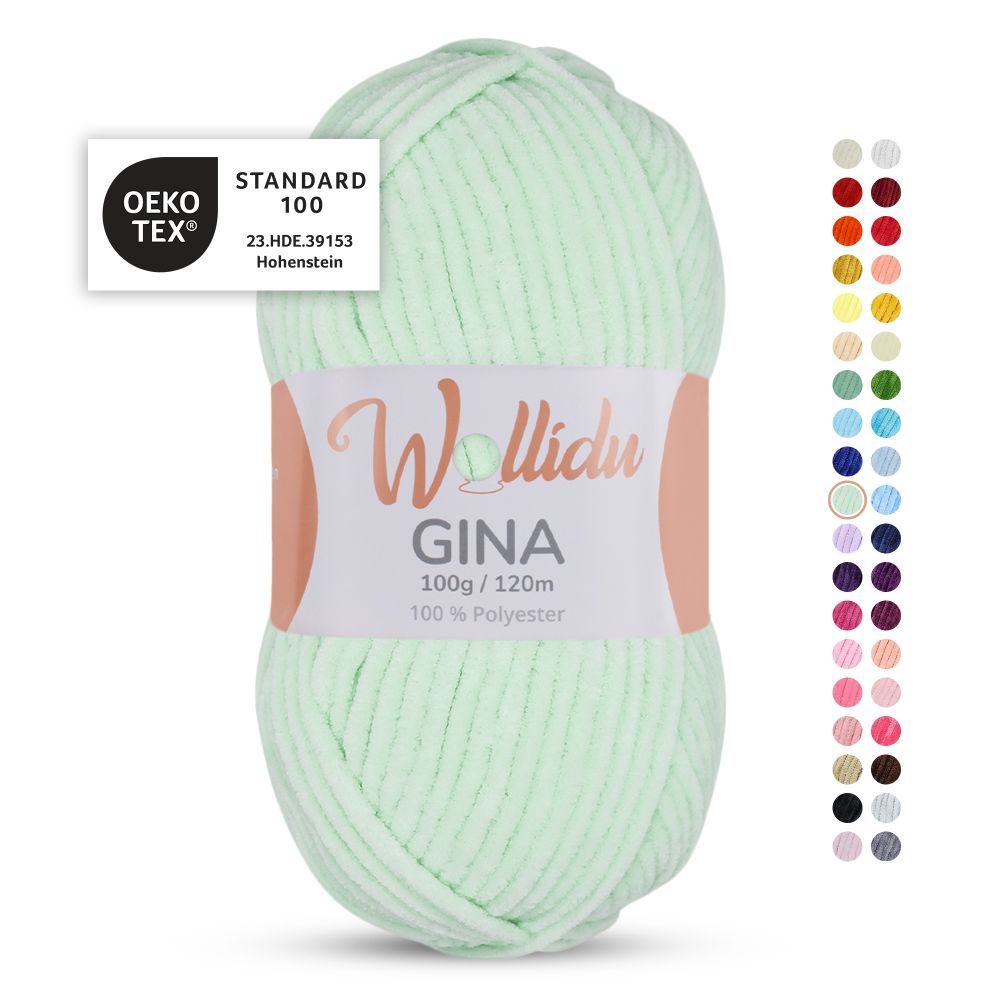 Chenille Garn 100g 120m – 100% Polyester – Wollidu Gina