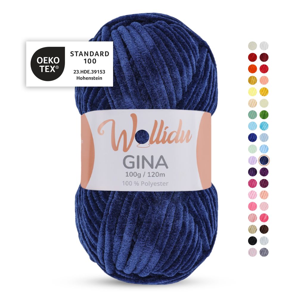 Chenille Garn 100g 120m – 100% Polyester – Wollidu Gina