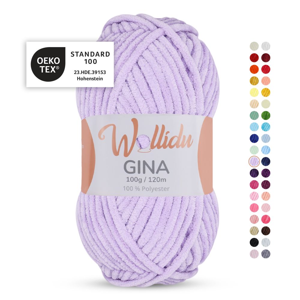 Chenille Garn 100g 120m – 100% Polyester – Wollidu Gina