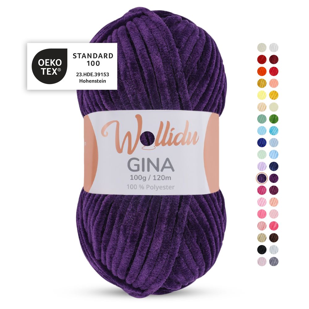 Chenille Garn 100g 120m – 100% Polyester – Wollidu Gina