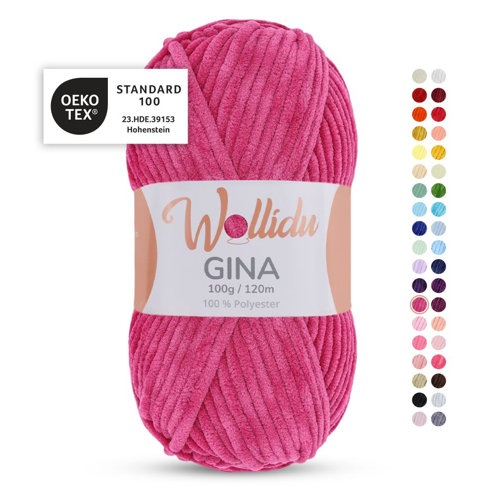 Chenille Garn 100g 120m – 100% Polyester – Wollidu Gina