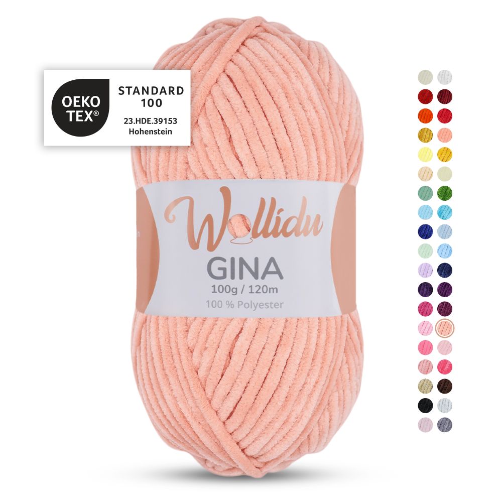 Chenille Garn 100g 120m – 100% Polyester – Wollidu Gina