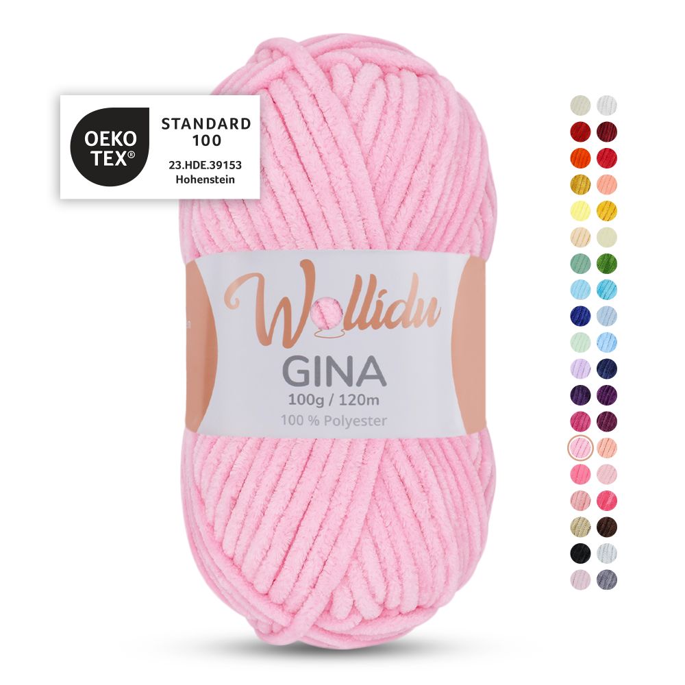 Chenille Garn 100g 120m – 100% Polyester – Wollidu Gina