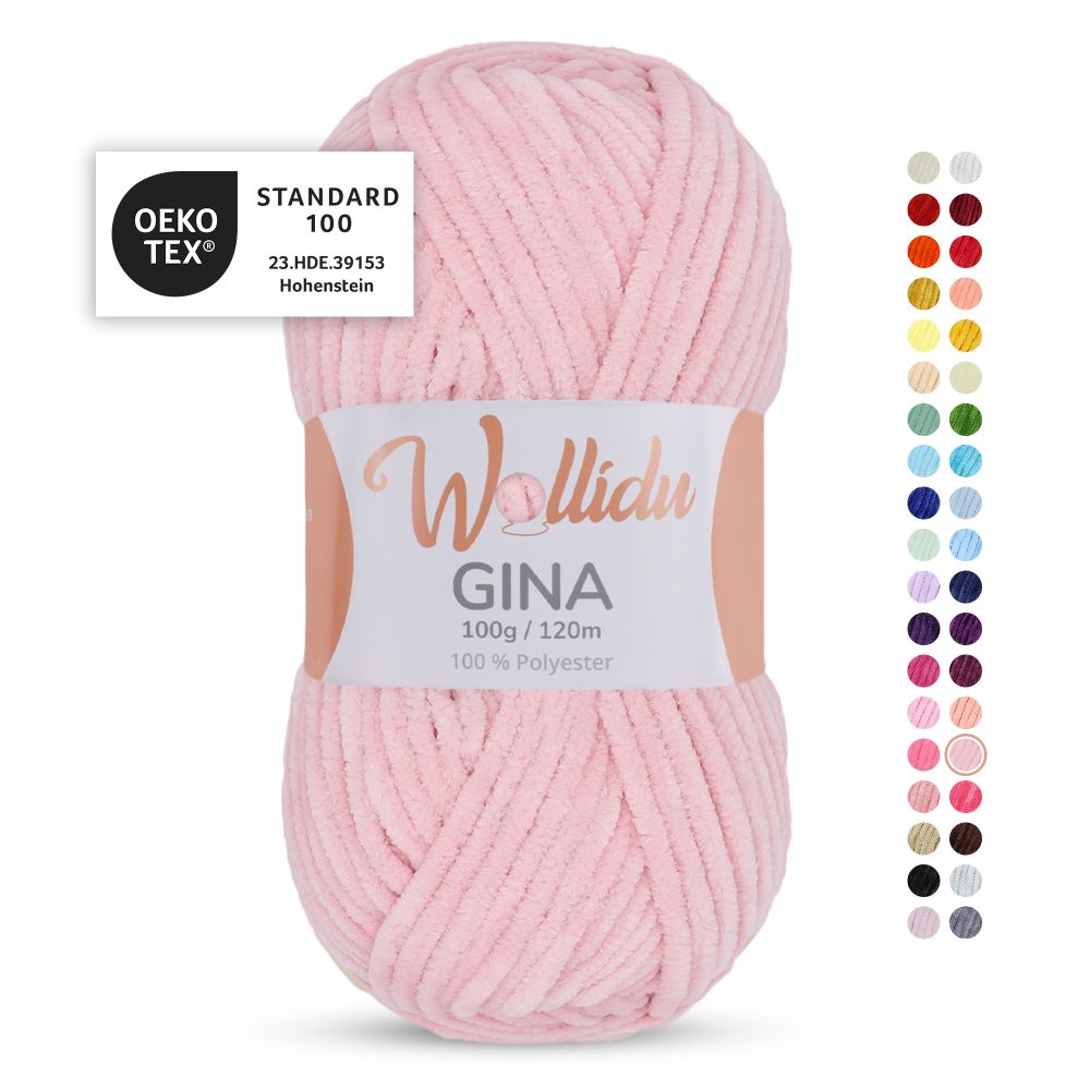 Chenille Garn 100g 120m – 100% Polyester – Wollidu Gina