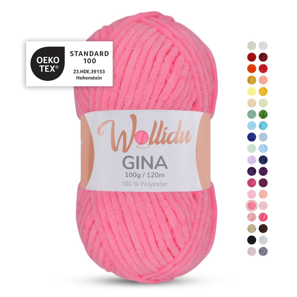 Chenille Garn 100g 120m – 100% Polyester – Wollidu Gina