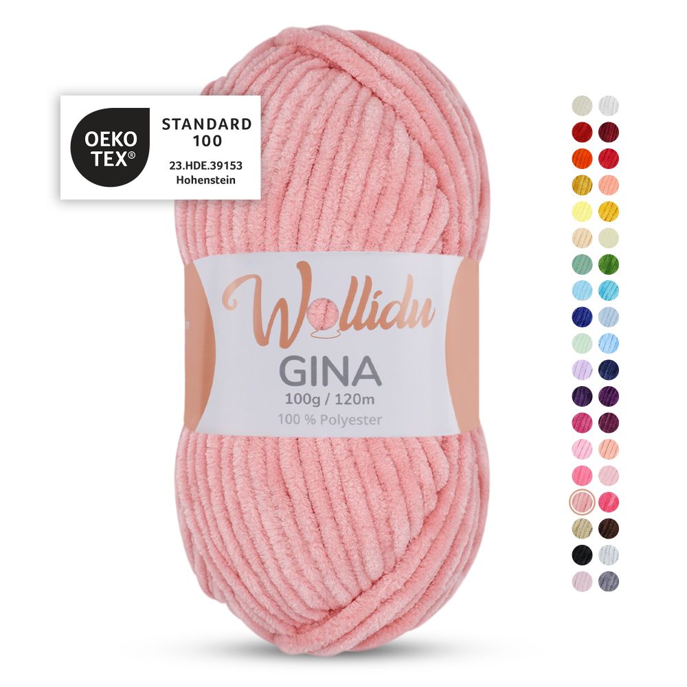 Chenille Garn 100g 120m – 100% Polyester – Wollidu Gina
