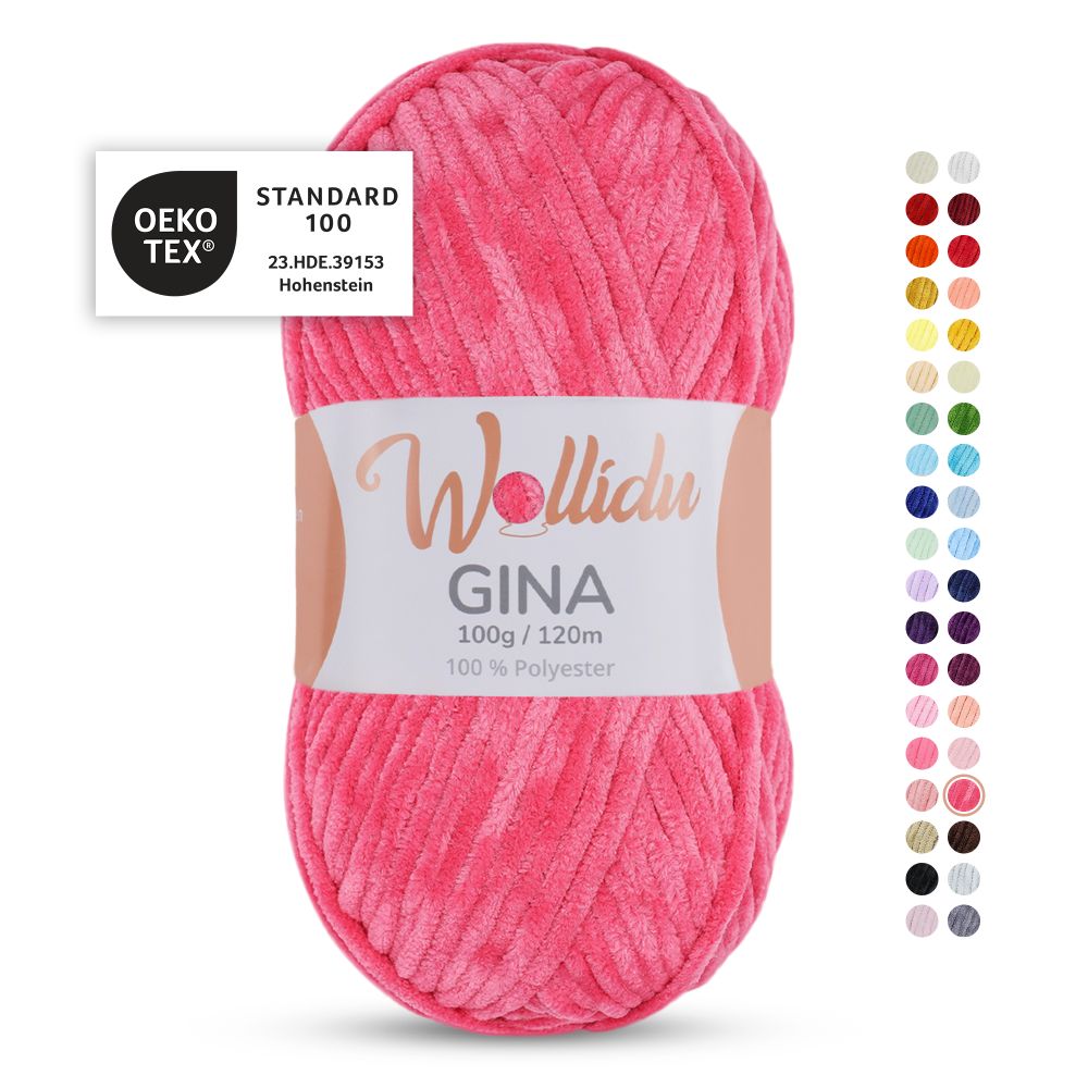 Chenille Garn 100g 120m – 100% Polyester – Wollidu Gina