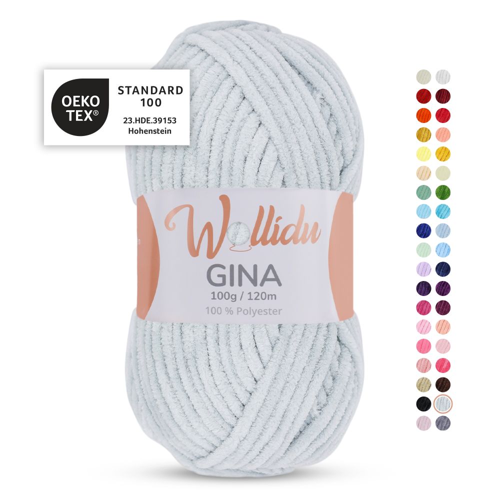 Chenille Garn 100g 120m – 100% Polyester – Wollidu Gina