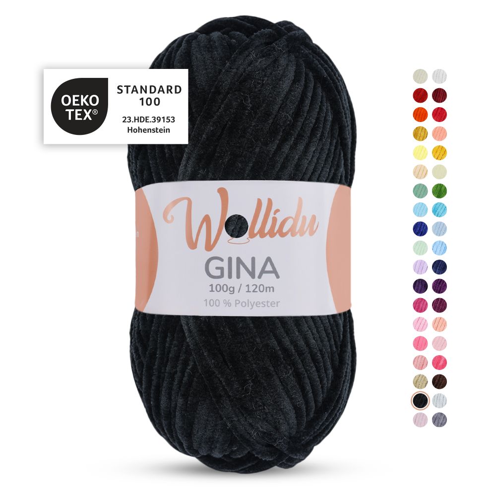 Chenille Garn 100g 120m – 100% Polyester – Wollidu Gina
