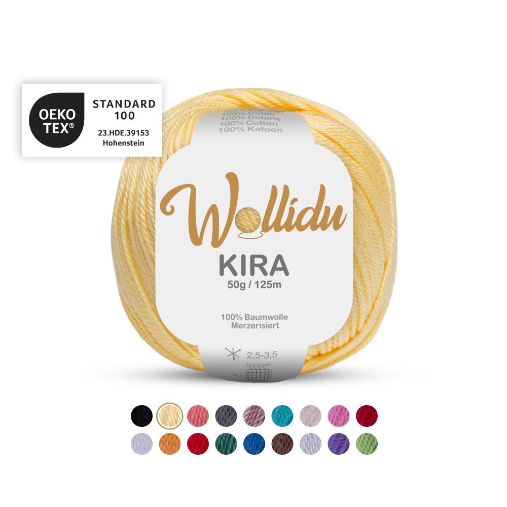 Baumwollgarn 50g 125m – 100% Baumwolle – Wollidu Kira