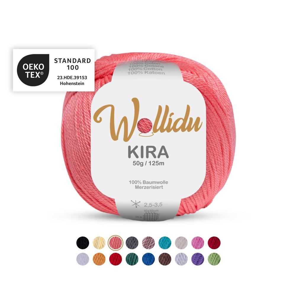 Baumwollgarn 50g 125m – 100% Baumwolle – Wollidu Kira