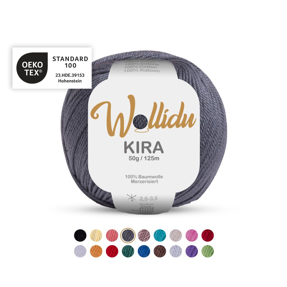 Baumwollgarn 50g 125m – 100% Baumwolle – Wollidu Kira
