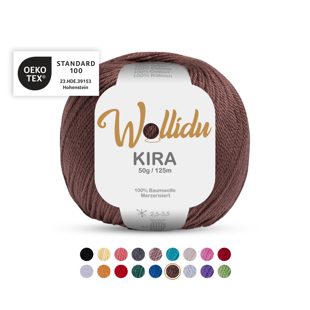Baumwollgarn 50g 125m – 100% Baumwolle – Wollidu Kira