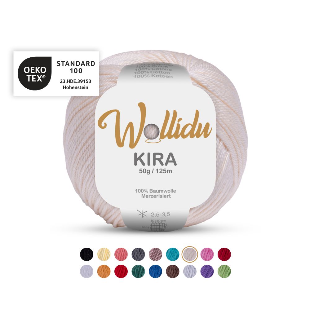 Baumwollgarn 50g 125m – 100% Baumwolle – Wollidu Kira
