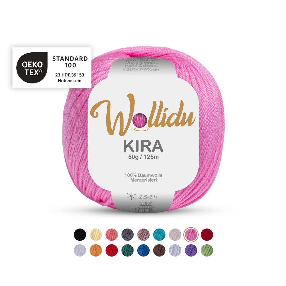 Baumwollgarn 50g 125m – 100% Baumwolle – Wollidu Kira
