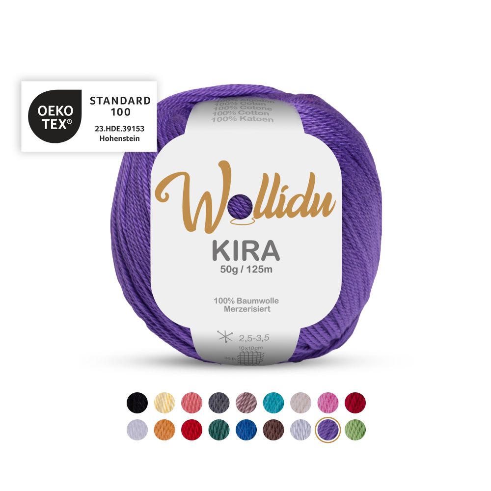 Baumwollgarn 50g 125m – 100% Baumwolle – Wollidu Kira