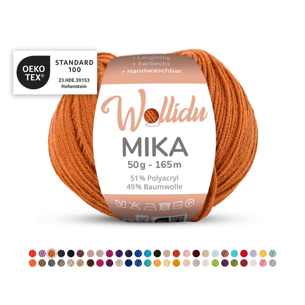 Baumwoll-Polyacryl Garn 50g 165m – 51% Polyacryl 49% Baumwolle – Wollidu Mika