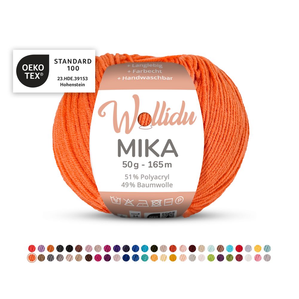 Baumwoll-Polyacryl Garn 50g 165m – 51% Polyacryl 49% Baumwolle – Wollidu Mika