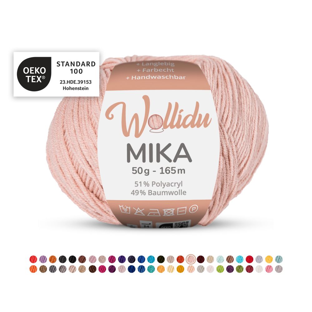 Baumwoll-Polyacryl Garn 50g 165m – 51% Polyacryl 49% Baumwolle – Wollidu Mika
