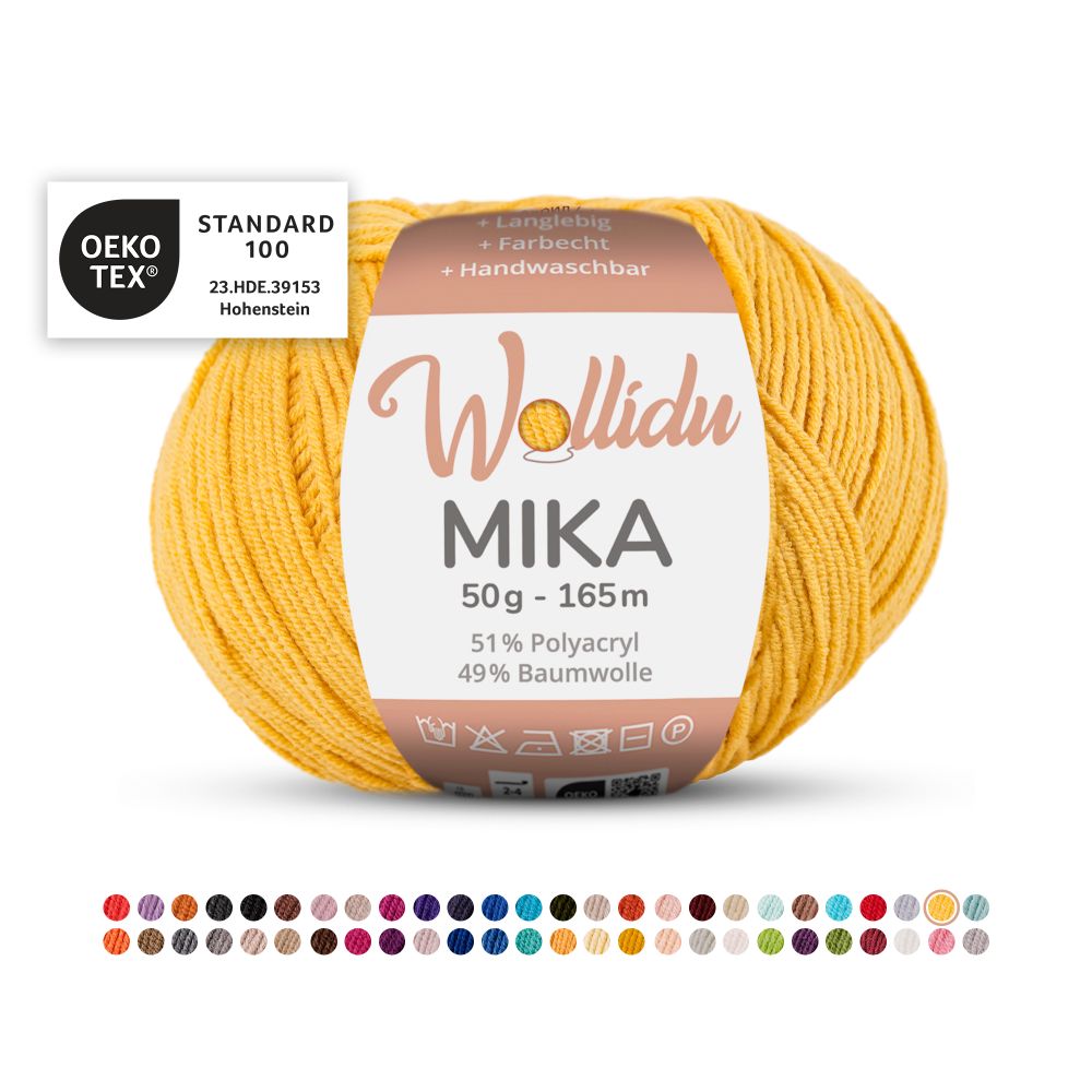 Baumwoll-Polyacryl Garn 50g 165m – 51% Polyacryl 49% Baumwolle – Wollidu Mika