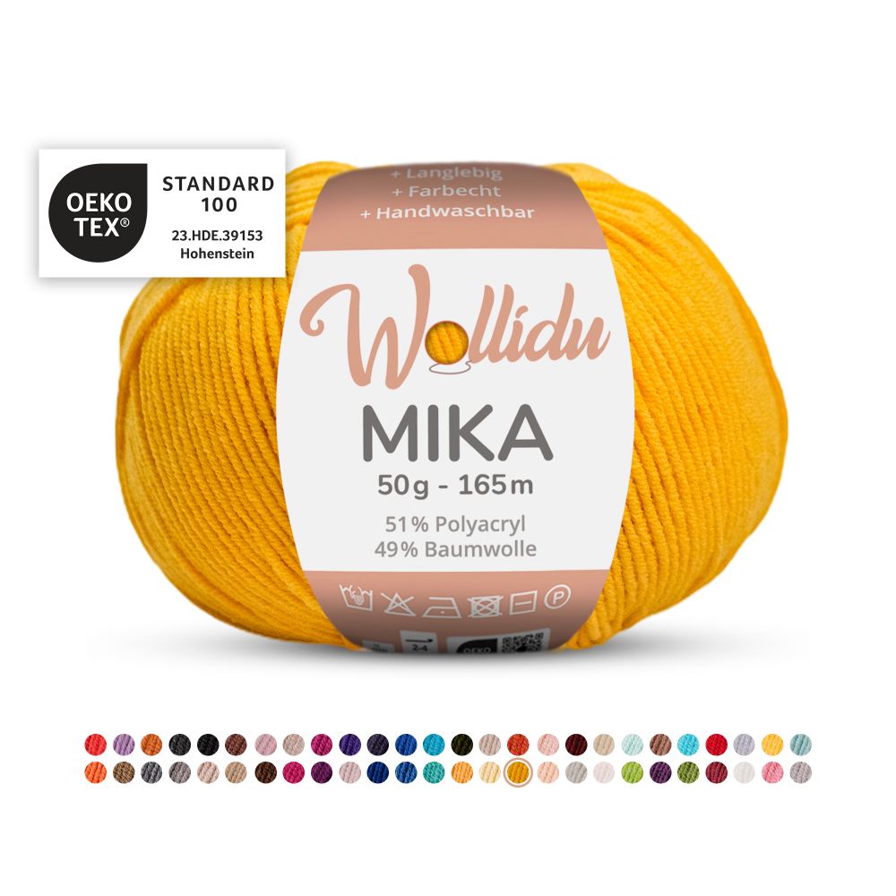 Baumwoll-Polyacryl Garn 50g 165m – 51% Polyacryl 49% Baumwolle – Wollidu Mika