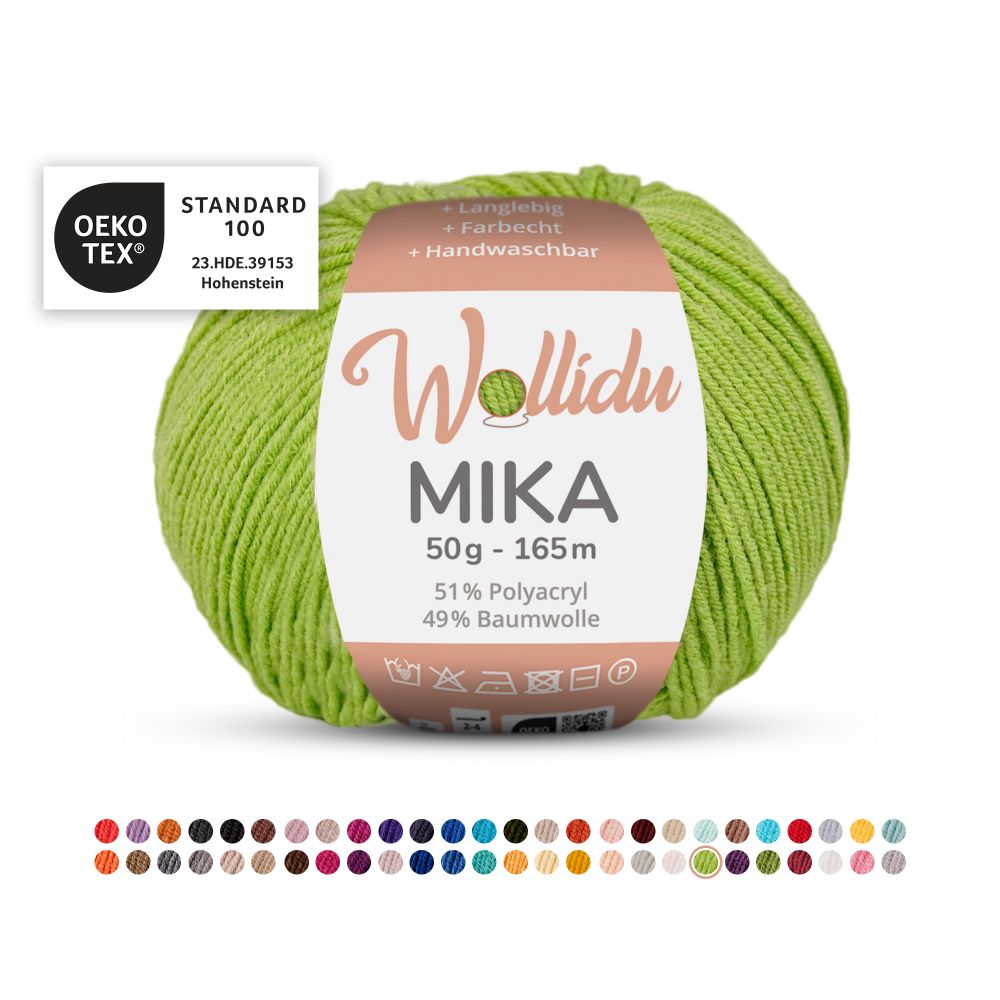 Baumwoll-Polyacryl Garn 50g 165m – 51% Polyacryl 49% Baumwolle – Wollidu Mika