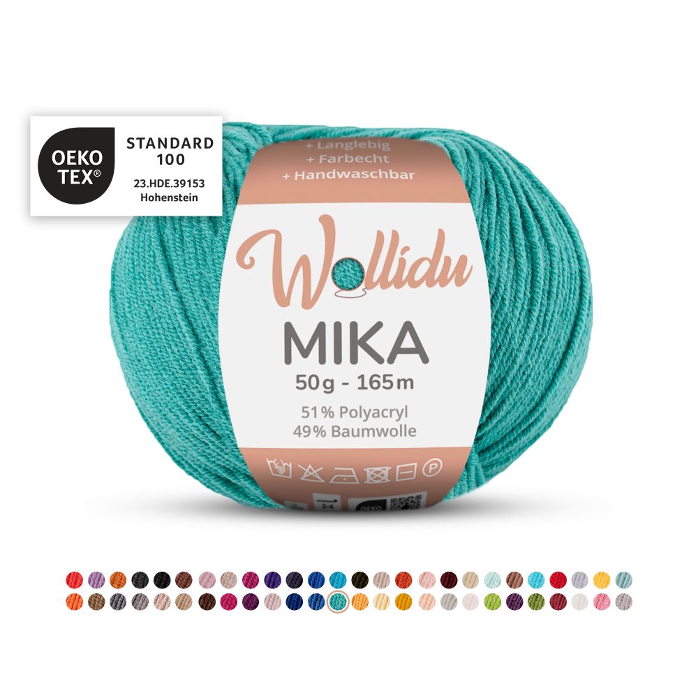 Baumwoll-Polyacryl Garn 50g 165m – 51% Polyacryl 49% Baumwolle – Wollidu Mika