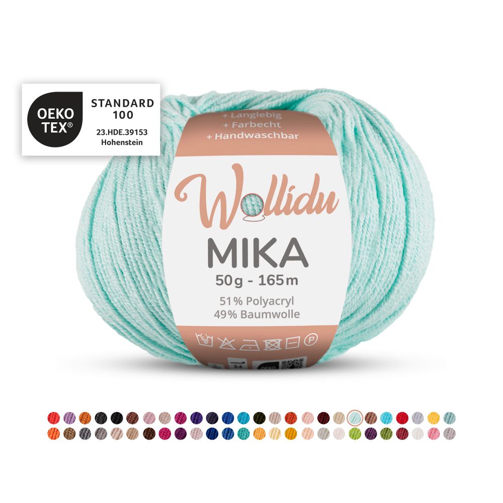 Baumwoll-Polyacryl Garn 50g 165m – 51% Polyacryl 49% Baumwolle – Wollidu Mika