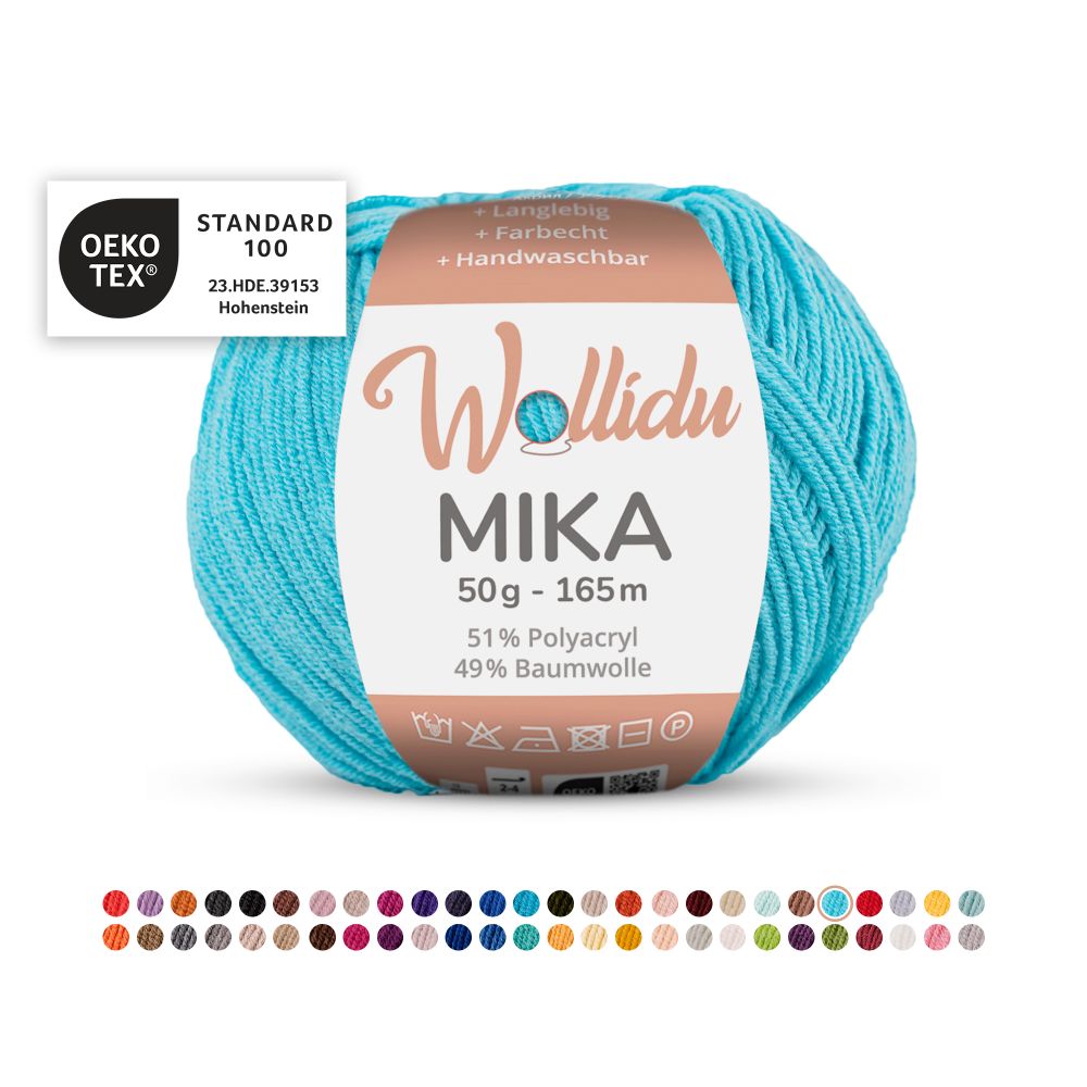 Baumwoll-Polyacryl Garn 50g 165m – 51% Polyacryl 49% Baumwolle – Wollidu Mika