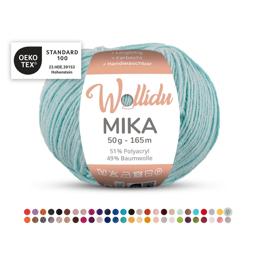 Baumwoll-Polyacryl Garn 50g 165m – 51% Polyacryl 49% Baumwolle – Wollidu Mika
