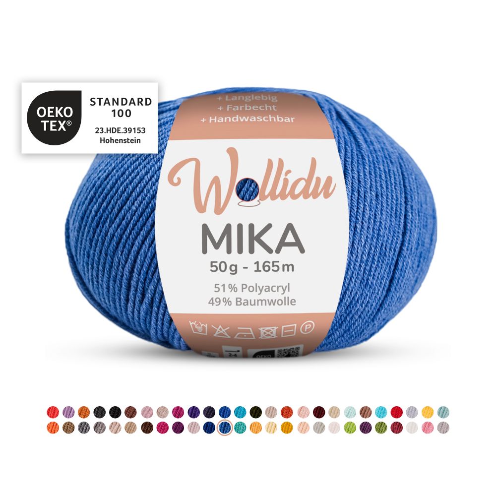 Baumwoll-Polyacryl Garn 50g 165m – 51% Polyacryl 49% Baumwolle – Wollidu Mika