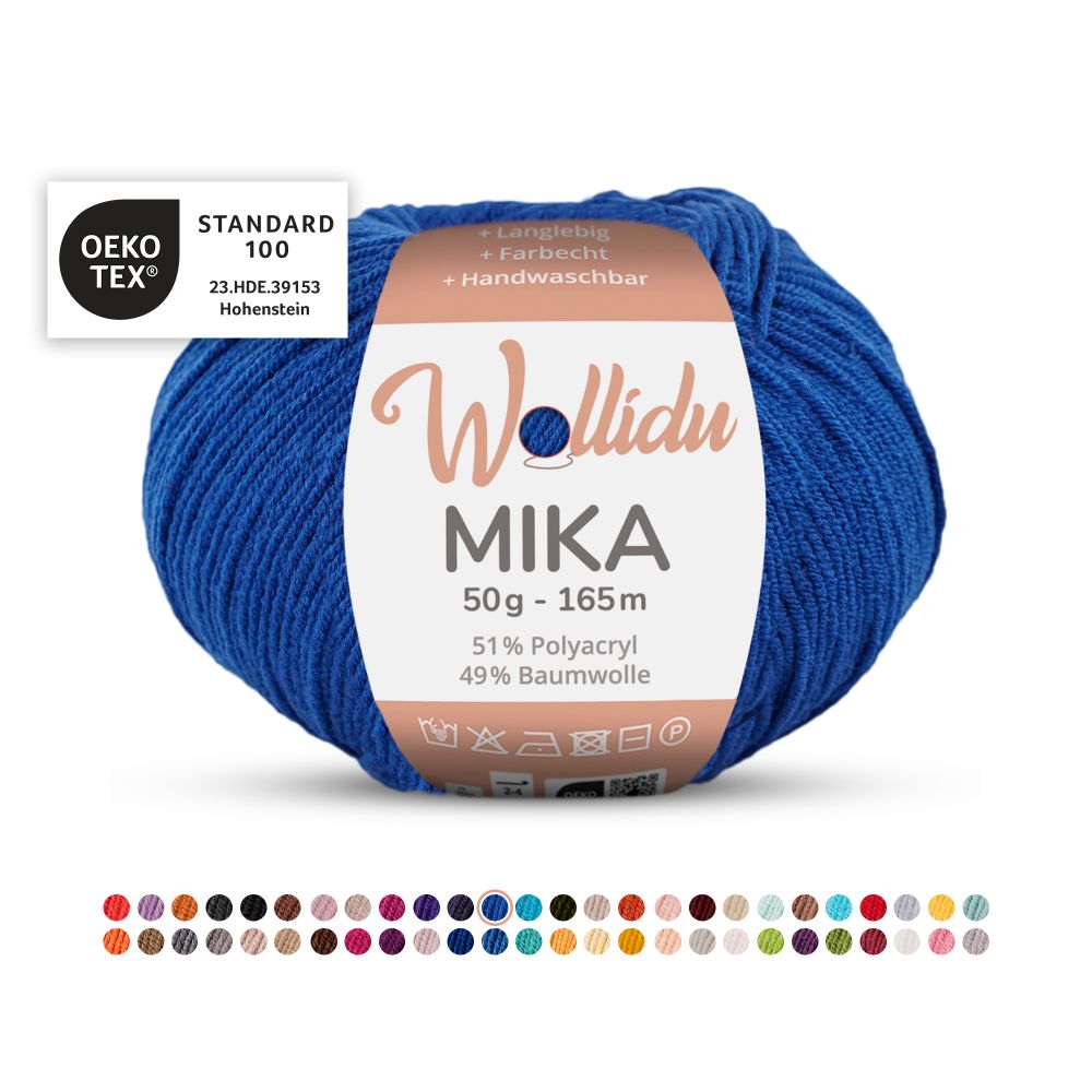 Baumwoll-Polyacryl Garn 50g 165m – 51% Polyacryl 49% Baumwolle – Wollidu Mika