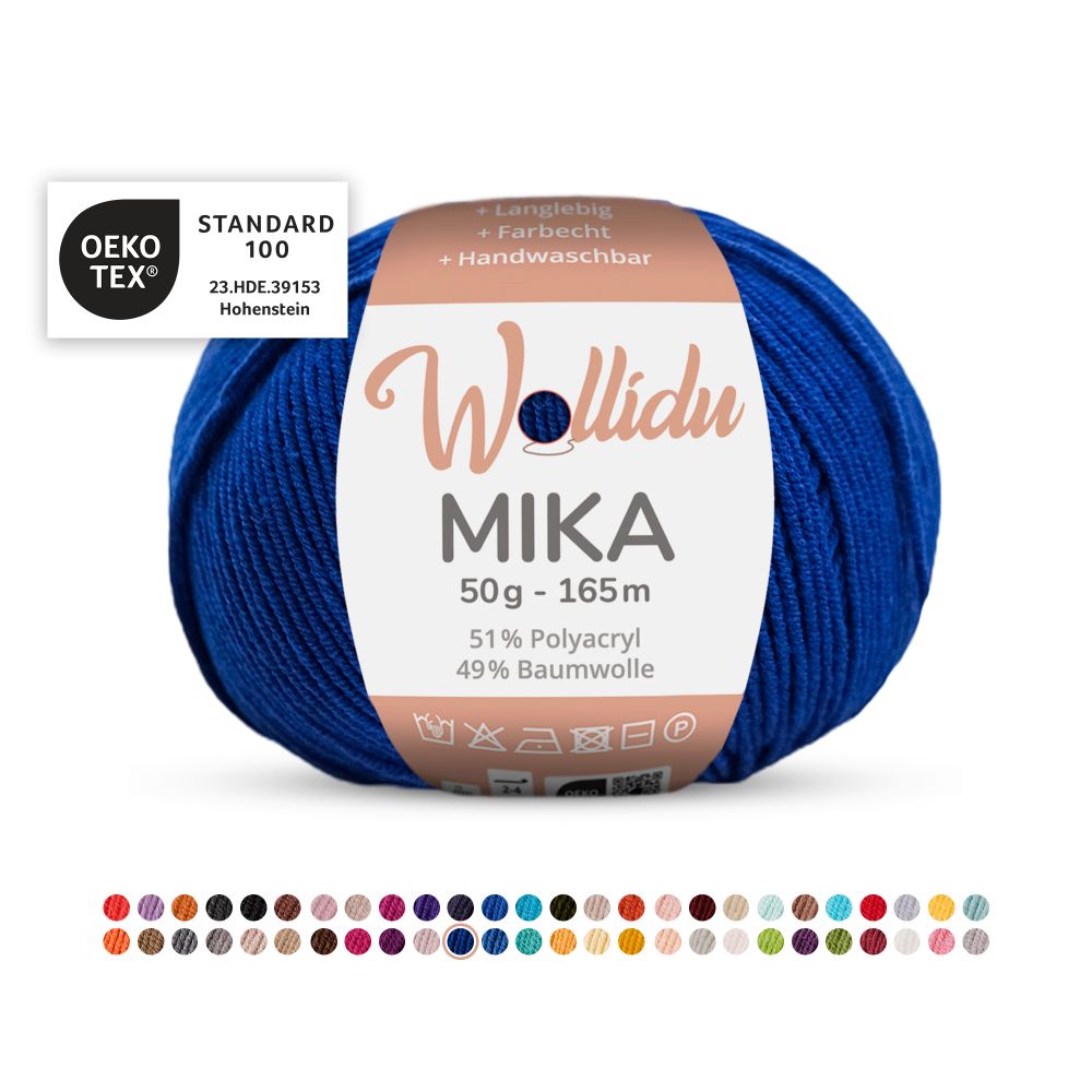Baumwoll-Polyacryl Garn 50g 165m – 51% Polyacryl 49% Baumwolle – Wollidu Mika