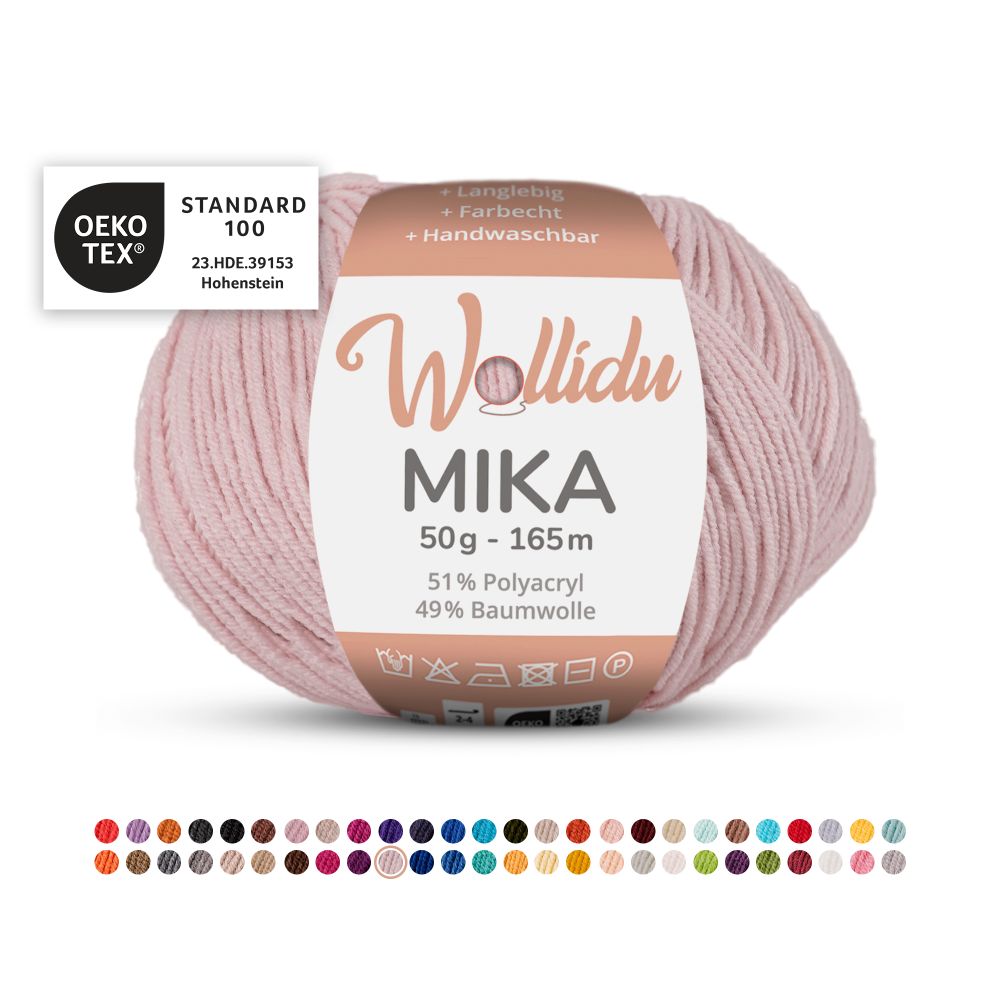 Baumwoll-Polyacryl Garn 50g 165m – 51% Polyacryl 49% Baumwolle – Wollidu Mika