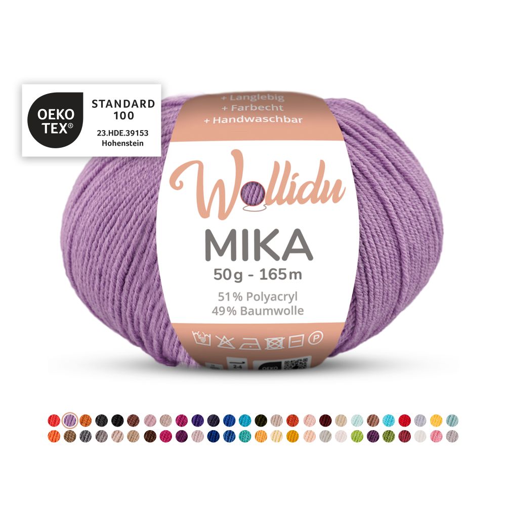 Baumwoll-Polyacryl Garn 50g 165m – 51% Polyacryl 49% Baumwolle – Wollidu Mika