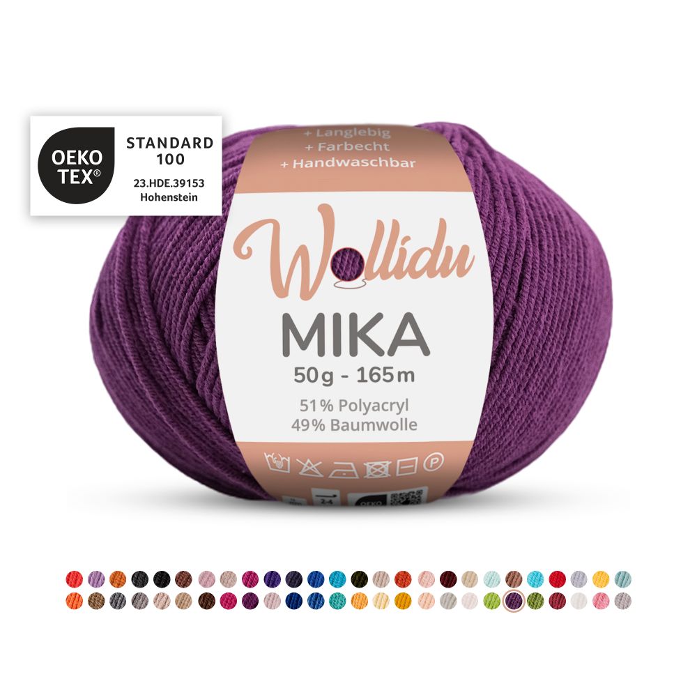 Baumwoll-Polyacryl Garn 50g 165m – 51% Polyacryl 49% Baumwolle – Wollidu Mika