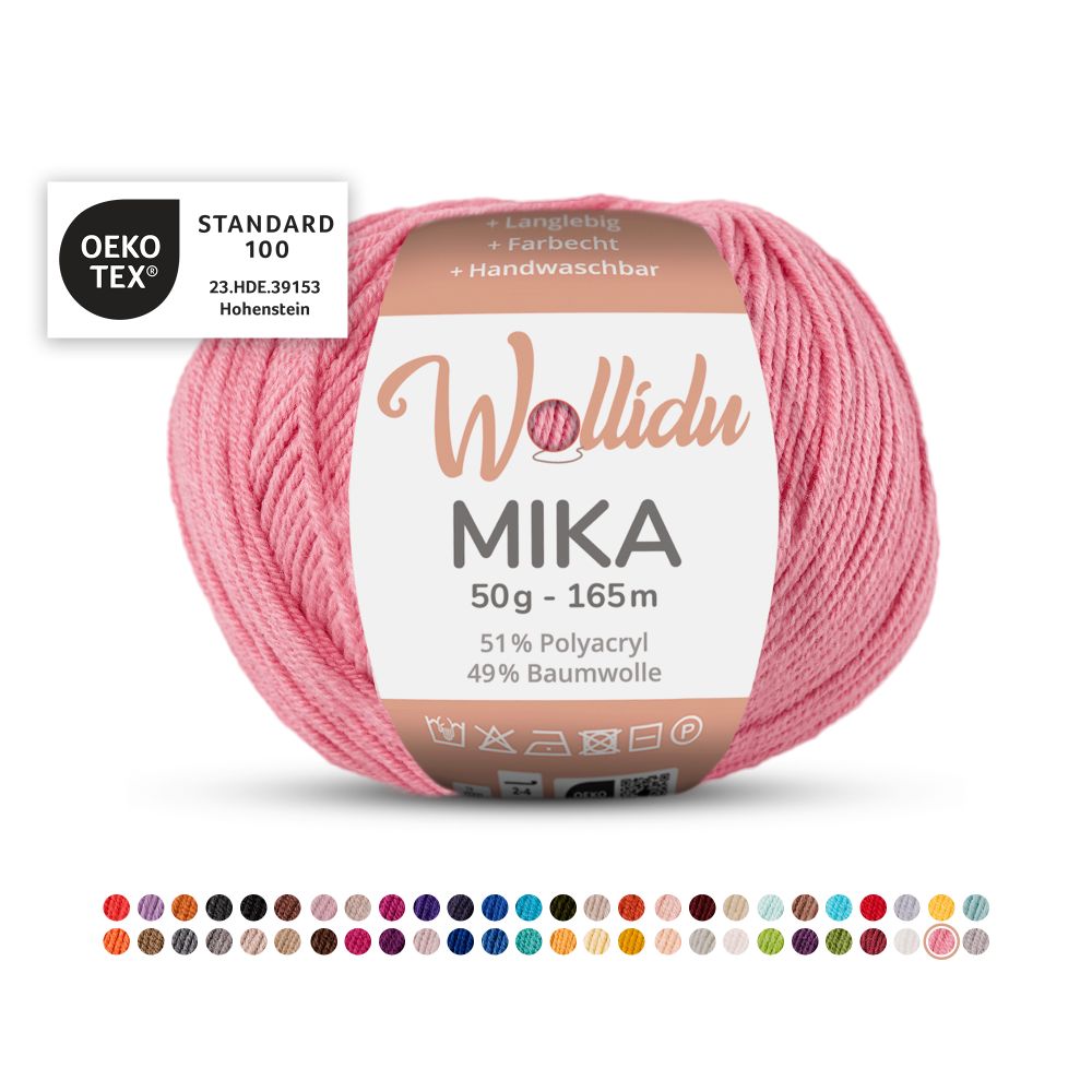 Baumwoll-Polyacryl Garn 50g 165m – 51% Polyacryl 49% Baumwolle – Wollidu Mika