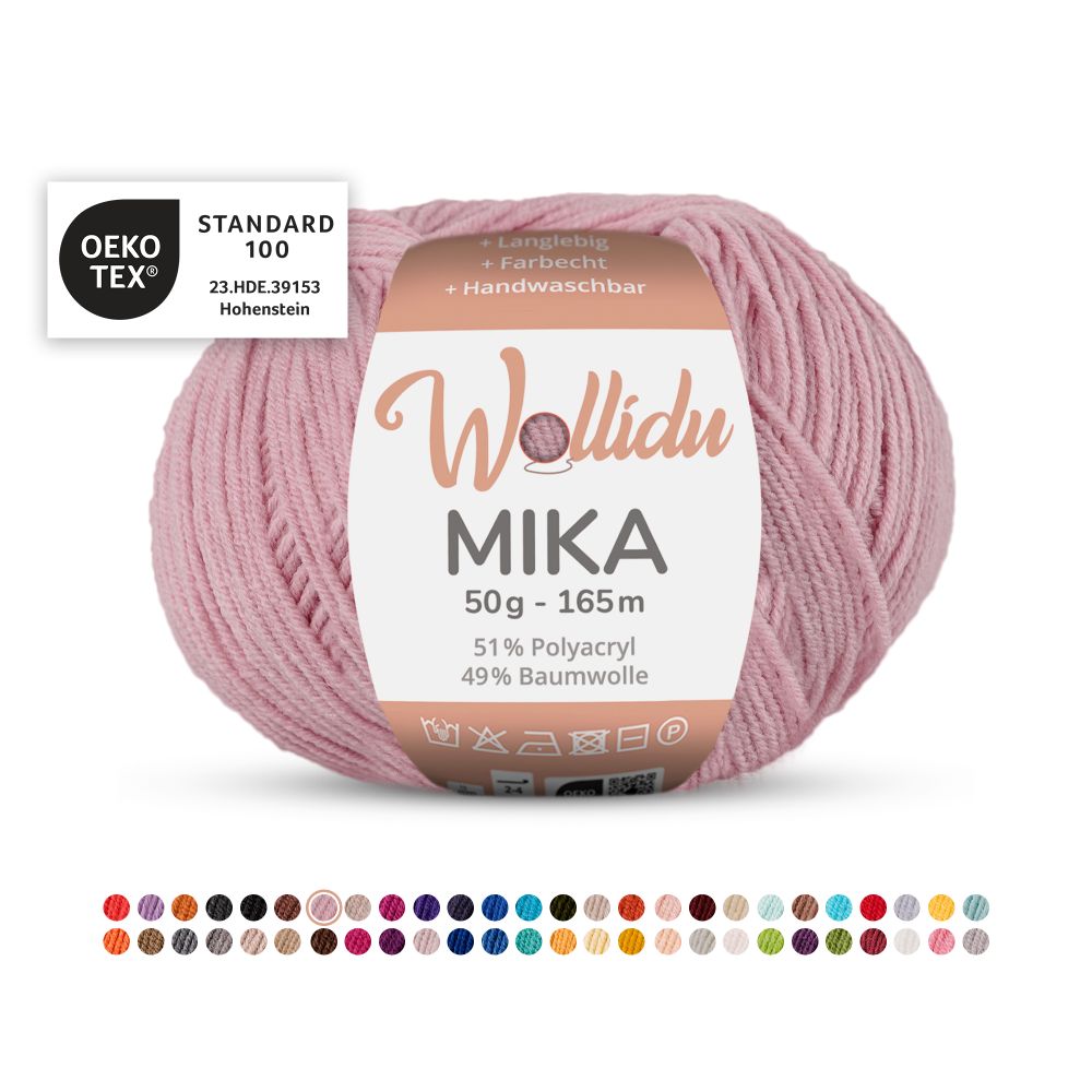 Baumwoll-Polyacryl Garn 50g 165m – 51% Polyacryl 49% Baumwolle – Wollidu Mika