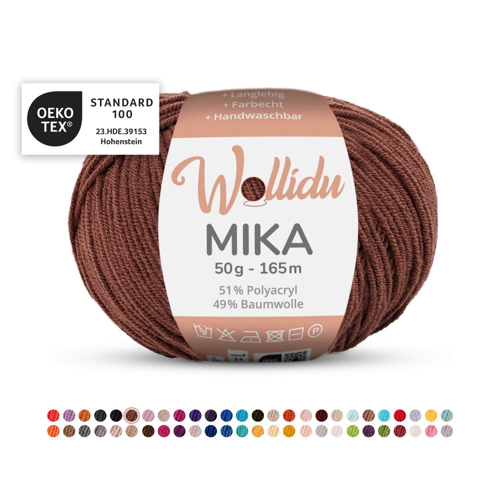 Baumwoll-Polyacryl Garn 50g 165m – 51% Polyacryl 49% Baumwolle – Wollidu Mika