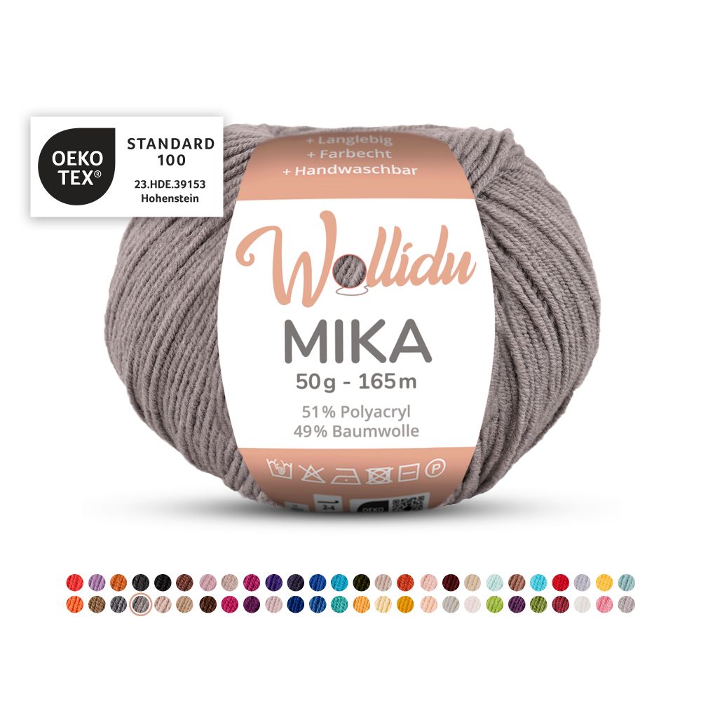 Baumwoll-Polyacryl Garn 50g 165m – 51% Polyacryl 49% Baumwolle – Wollidu Mika
