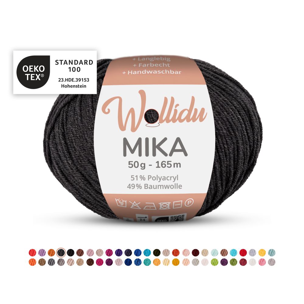 Baumwoll-Polyacryl Garn 50g 165m – 51% Polyacryl 49% Baumwolle – Wollidu Mika