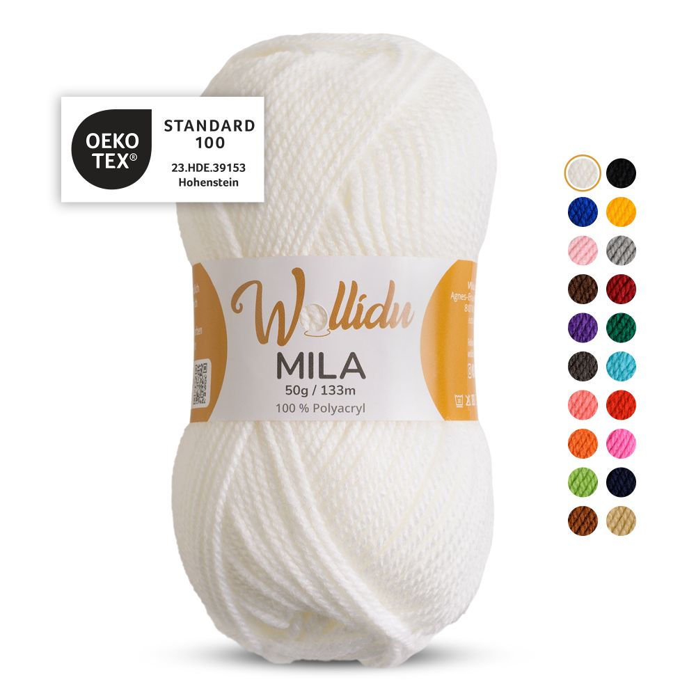 Acrylgarn 50g 133m – 100% Polyacryl – Wollidu Mila