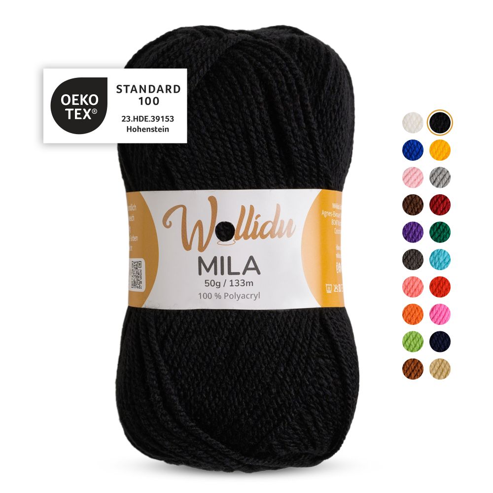 Acrylgarn 50g 133m – 100% Polyacryl – Wollidu Mila