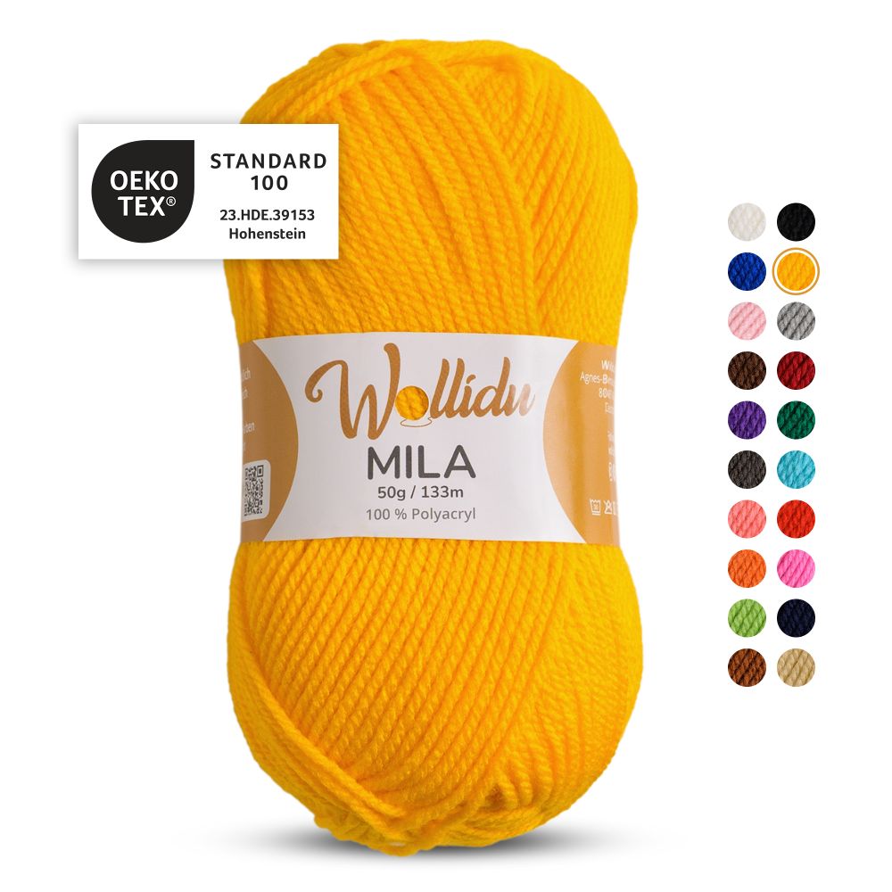 Acrylgarn 50g 133m – 100% Polyacryl – Wollidu Mila