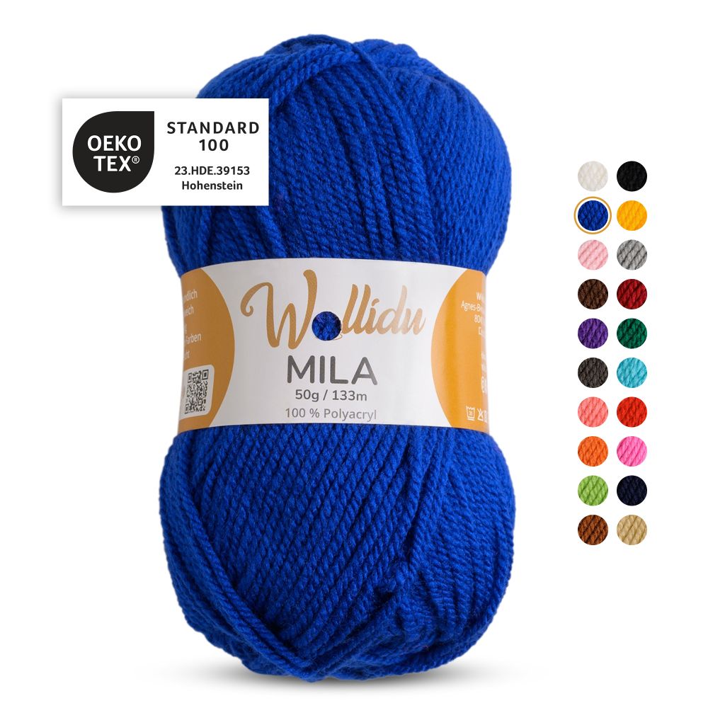 Acrylgarn 50g 133m – 100% Polyacryl – Wollidu Mila