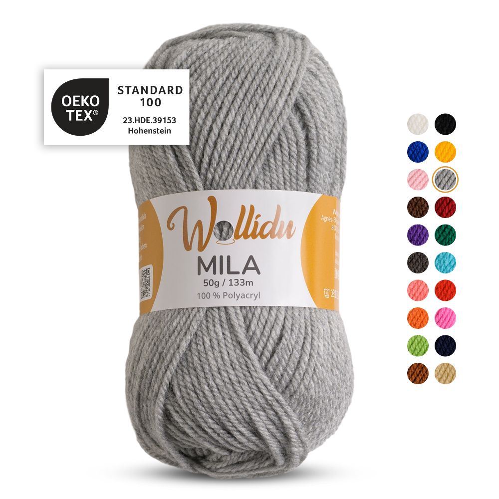 Acrylgarn 50g 133m – 100% Polyacryl – Wollidu Mila