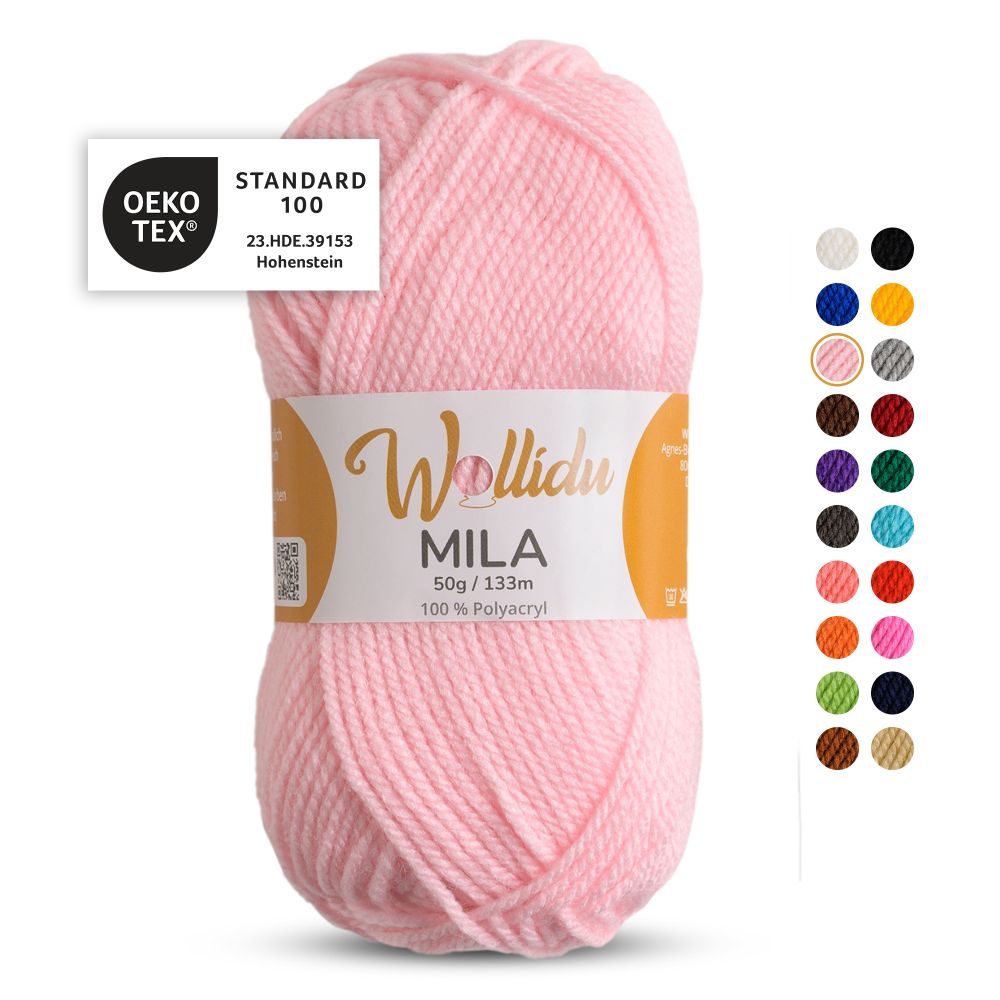 Acrylgarn 50g 133m – 100% Polyacryl – Wollidu Mila