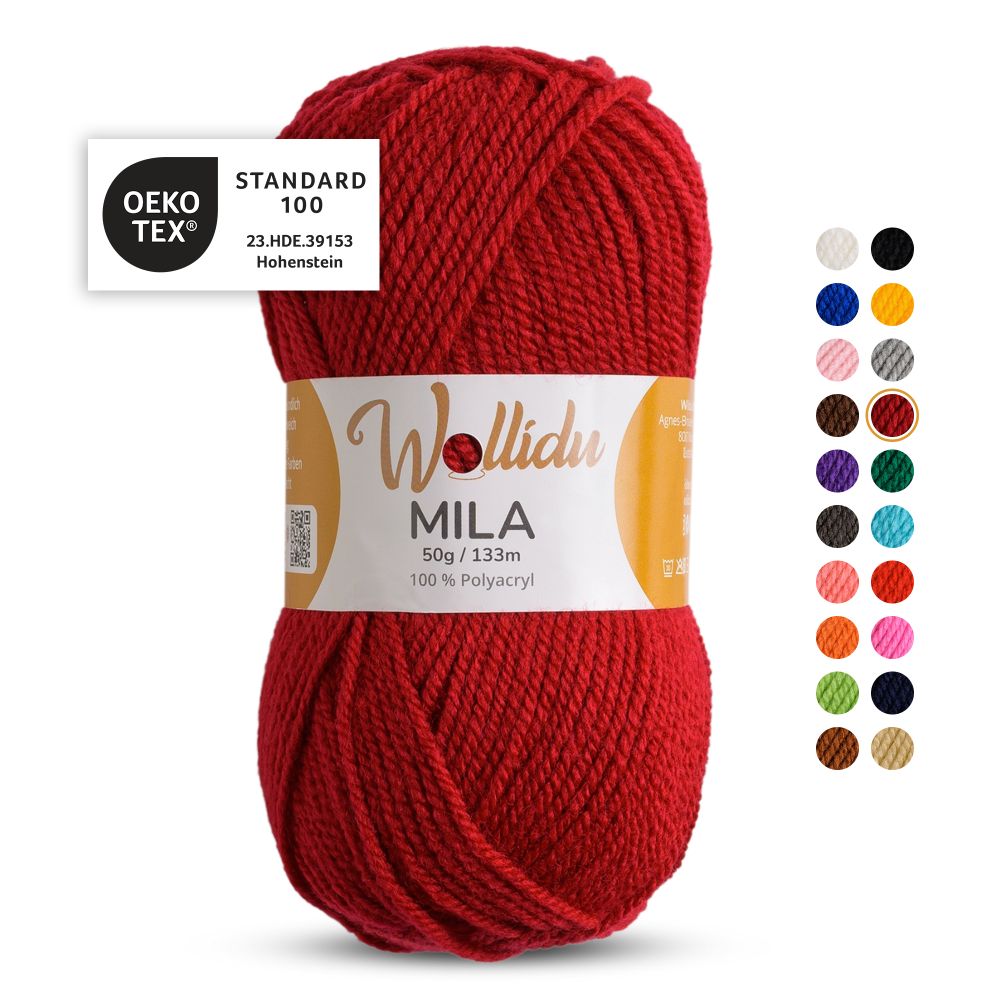 Acrylgarn 50g 133m – 100% Polyacryl – Wollidu Mila