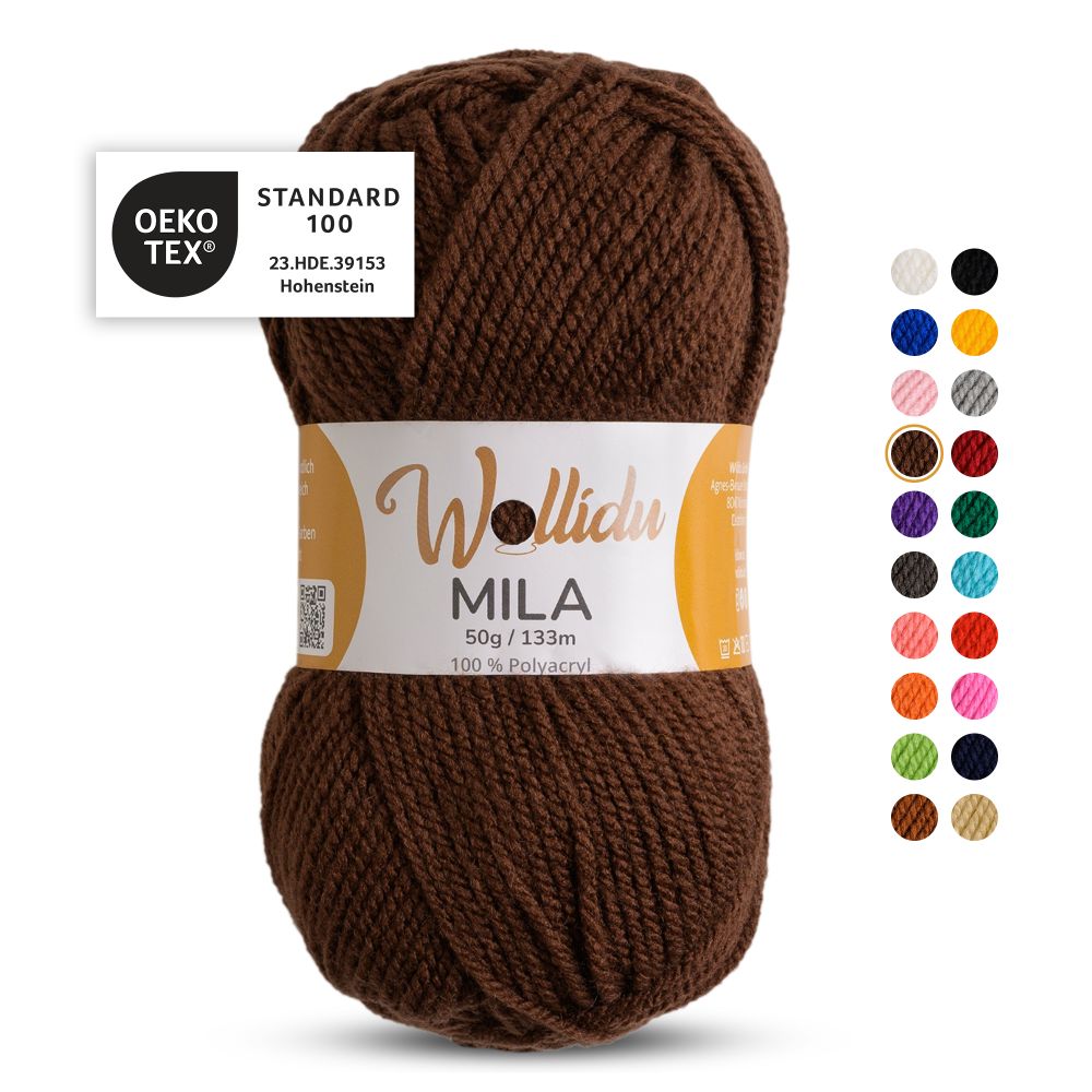 Acrylgarn 50g 133m – 100% Polyacryl – Wollidu Mila